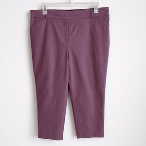Reitmans Purple Pull-On Stretch Capri Pants Work Casual Size 20